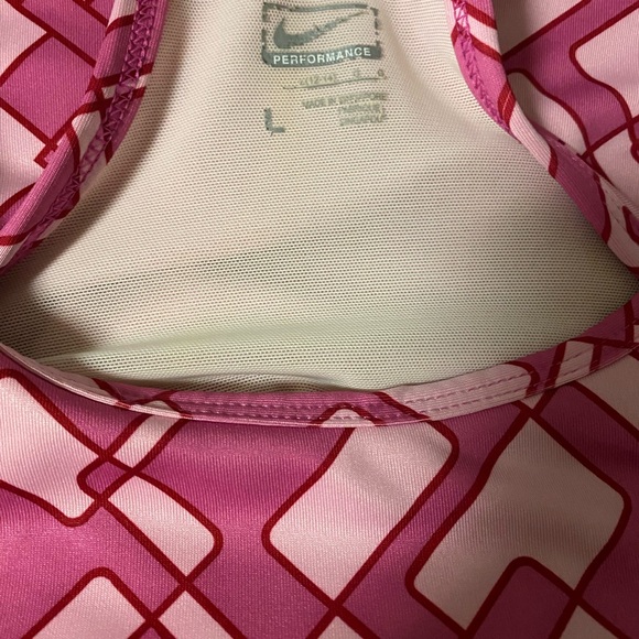 Nike Performance Pink Geometric Tank With Built In Bra Women’s Size Large - Picture 3 of 10